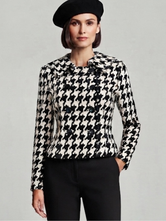 White House Black Market Jackets & Blazers - White House Black Market double breasted houndstooth cropped jacket